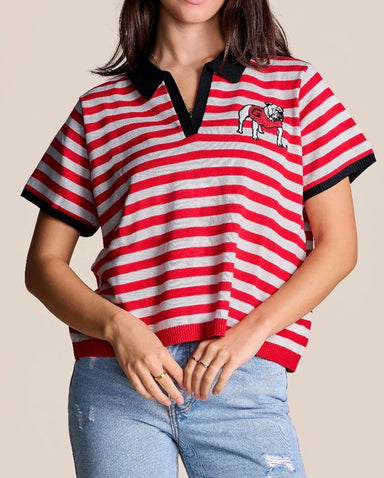 The Spirit Stripe Collared Sweater - Assorted Universities