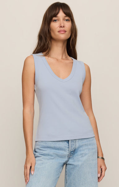Z Supply Ellie V-Neck Tank in Skyline