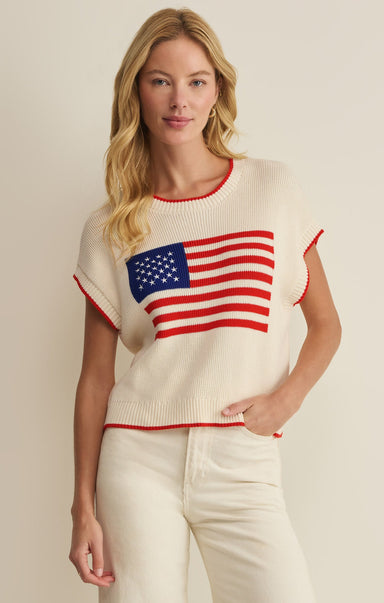 Z Supply Stars Short Sleeve Sweater