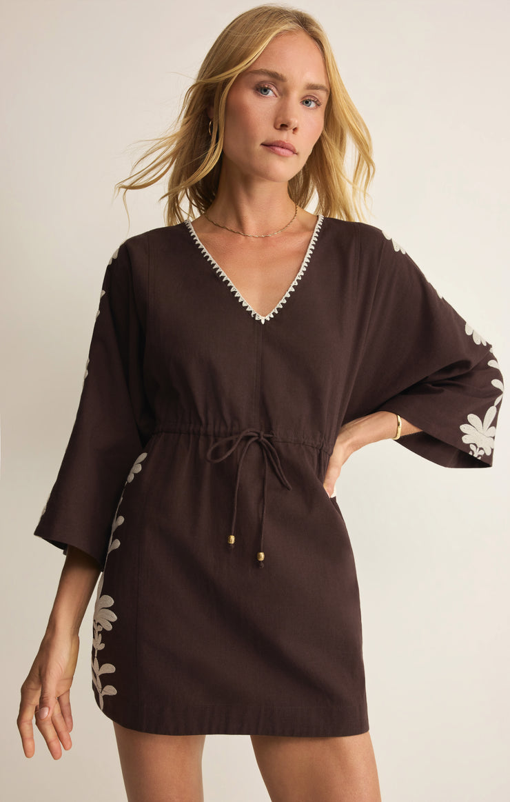 Z Supply Whispering Palms Cover Up - Chocolate Cherry