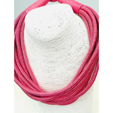 Baby Pink Slub 8 Strand Necklace