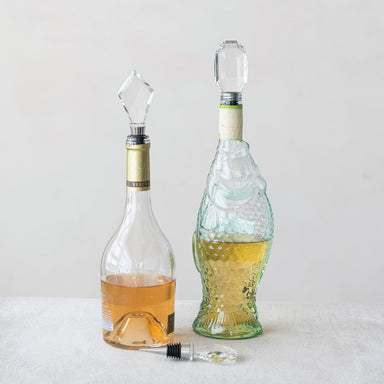 Crystal Bottle Stopper with Zinc Alloy Base, 3 Styles