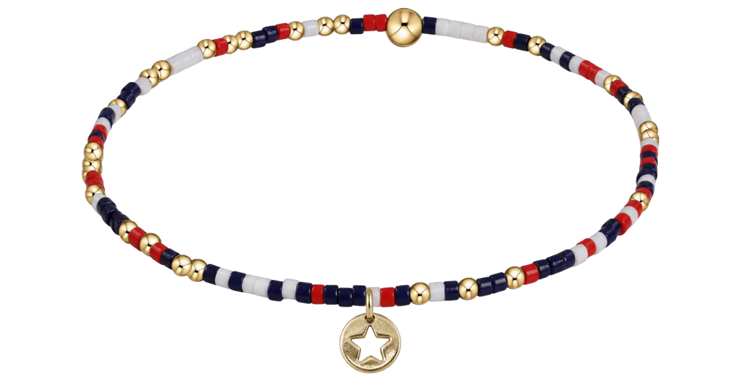 E Newton *eGirl* Hope Unwritten Firecracker Star Small Gold Disc Bracelet