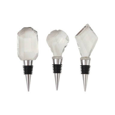 Crystal Bottle Stopper with Zinc Alloy Base, 3 Styles