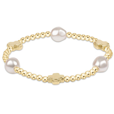 ENewton 3mm Signature Cross Admire Pearl Pattern Bracelet