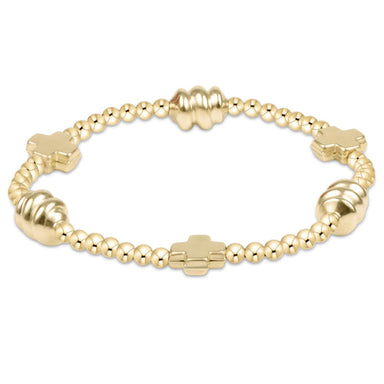 ENewton Signature Cross 3mm Admire Gold Bead Bracelet