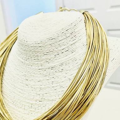 Gold Leatherette Strand Necklace