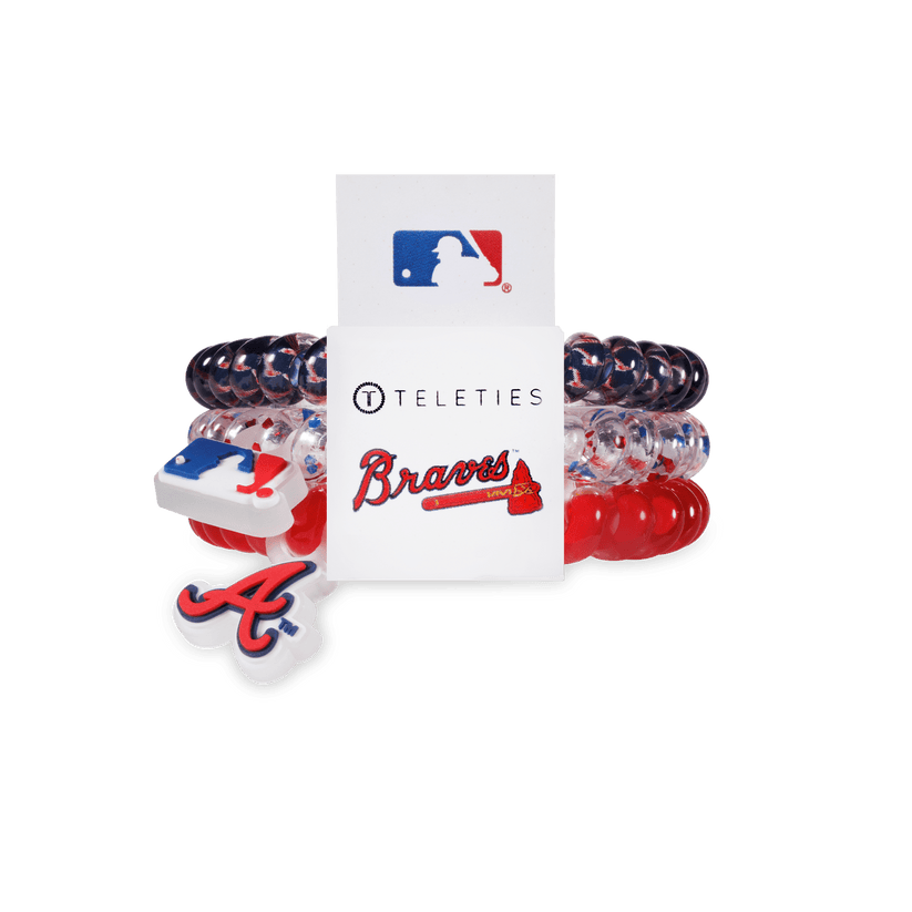 Teleties Atlanta Braves Small Hair Ties – Red & Blue (Official MLB)