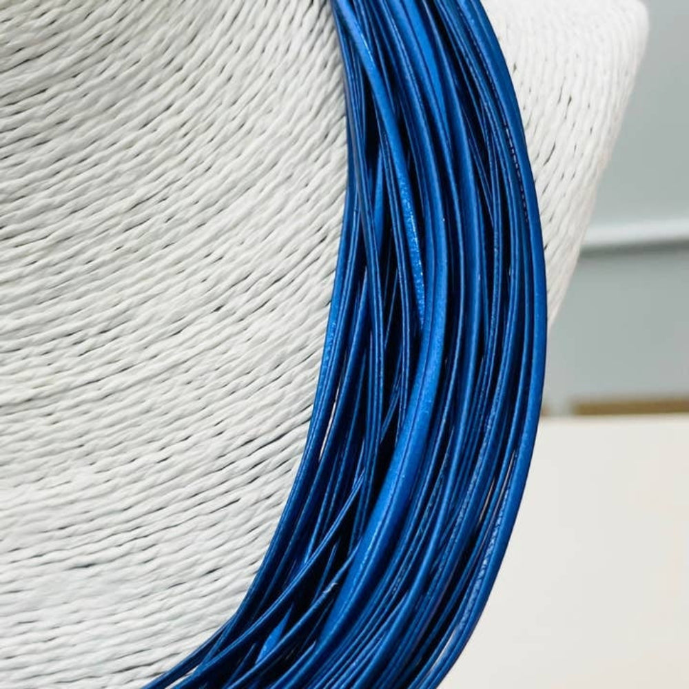 Blue Luster Leatherette Strand Necklace
