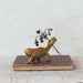 Resin Chameleon w/ Glass Vase, Gold Finish