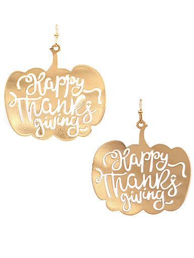 Happy Thanksgiving Fili Earring Gold