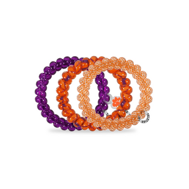 Teleties Spiral Hair Coils Large - Go Tigers! Hair Ties