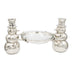 Cast Aluminum Snowmen Holding Hammered Glass Bowl, Set of 2
