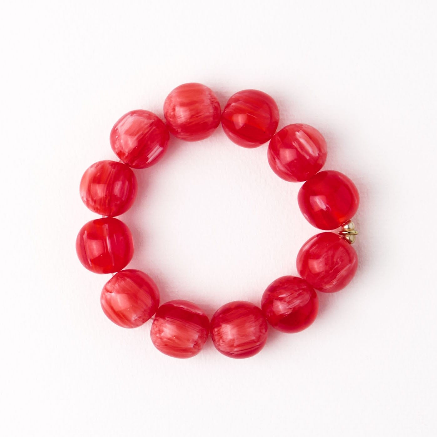 Cece Large Resin Bead Bracelet - Red