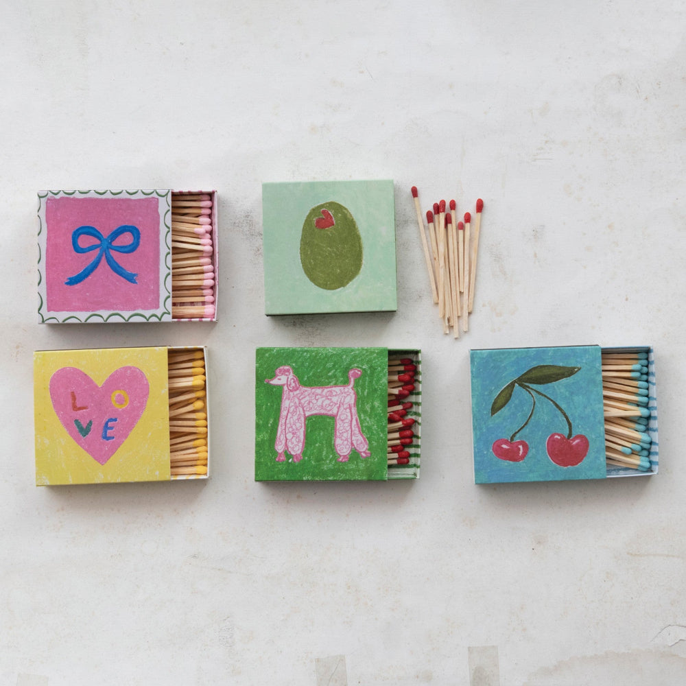 Safety Matches in Embossed Matchbox with Image, 5 Styles