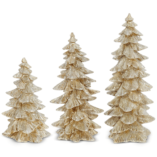 7.5" Gold Glitter Trees