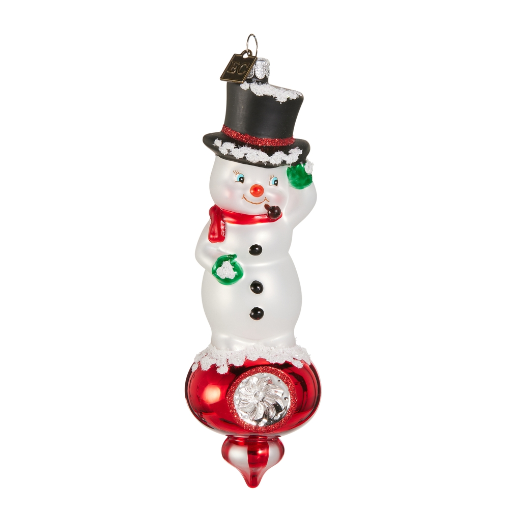 EC 6.5" Howdy Snowman Reflector Ornament