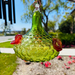 Art Glass Humming Bird Feeder Large