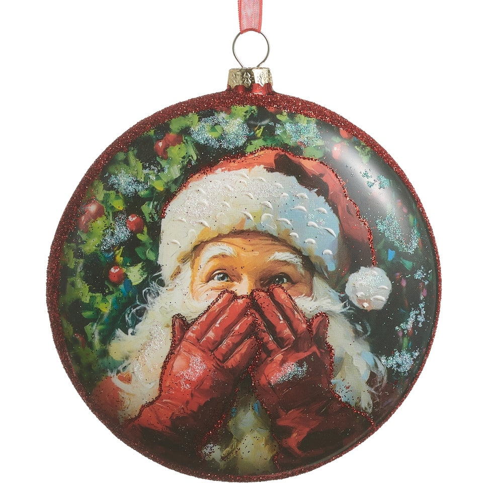 4.75" Santa's Secret Disc Ornament