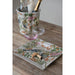 Decorative Stoneware Dish with Parakeets