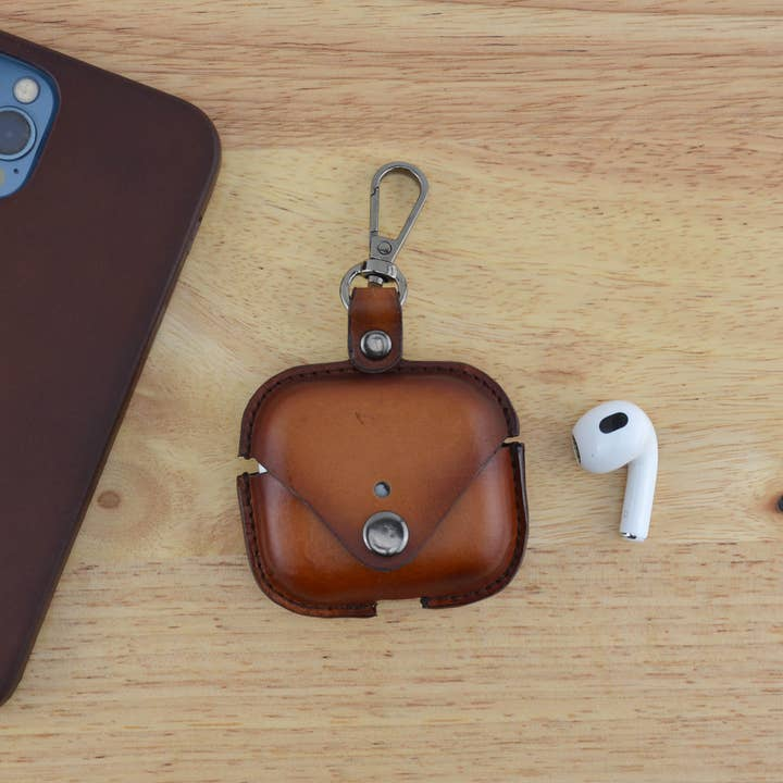 Airpod Pro Leather Case Cover Cowhide Leather-Brown