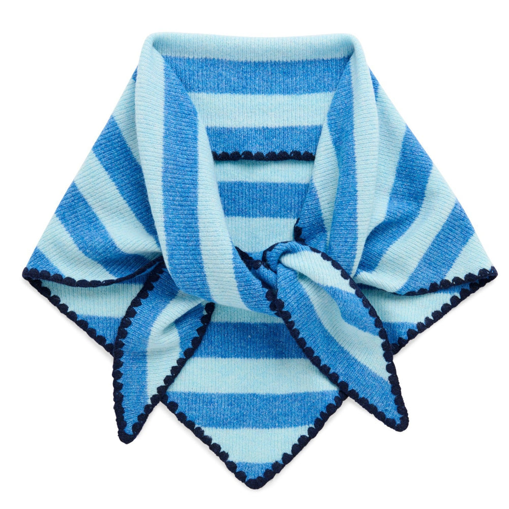 Joy Large Triangle Scarf - Blue