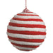 5" Red and White Chenille Ball Ornament