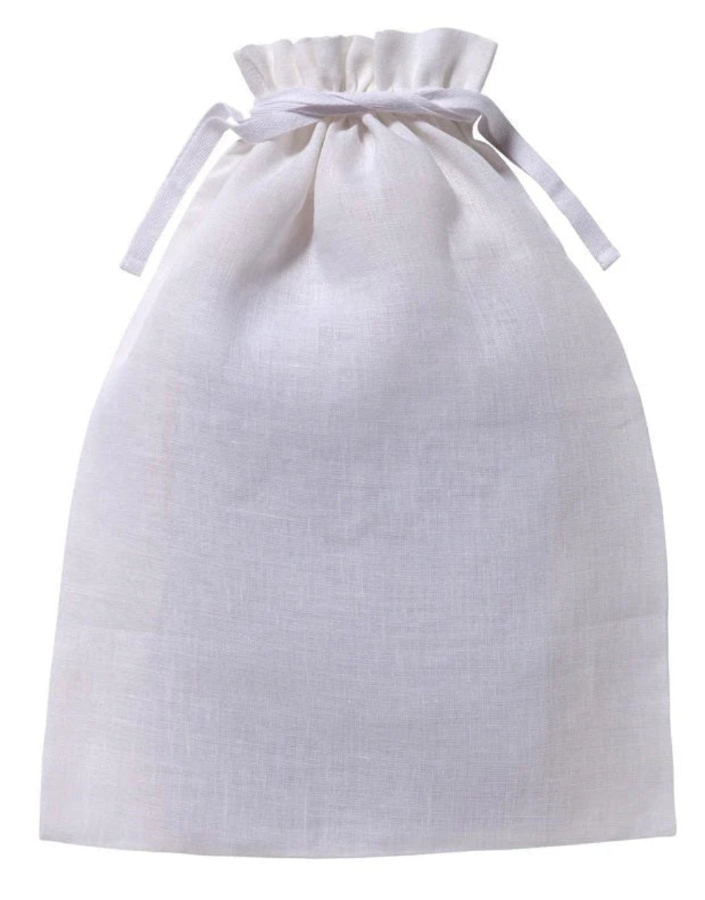 Lingerie Bag Drawstring Linen - White