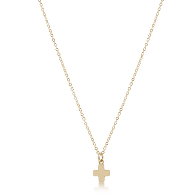 ENewton eGirl 14" Signature Small Gold Cross Charm Necklace