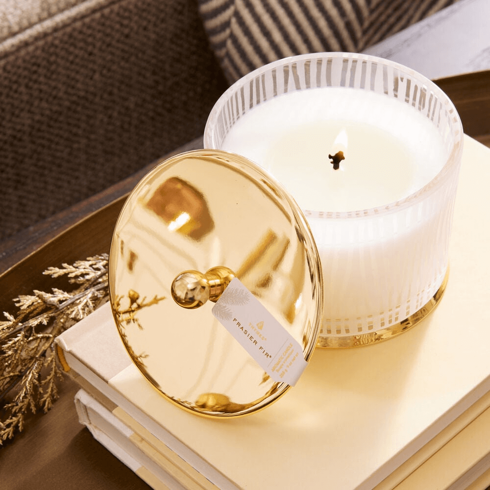 Frasier Fir Med Frosted Wood Grain Candle