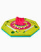 Colorful board game with a pink drawstring bag on a white background