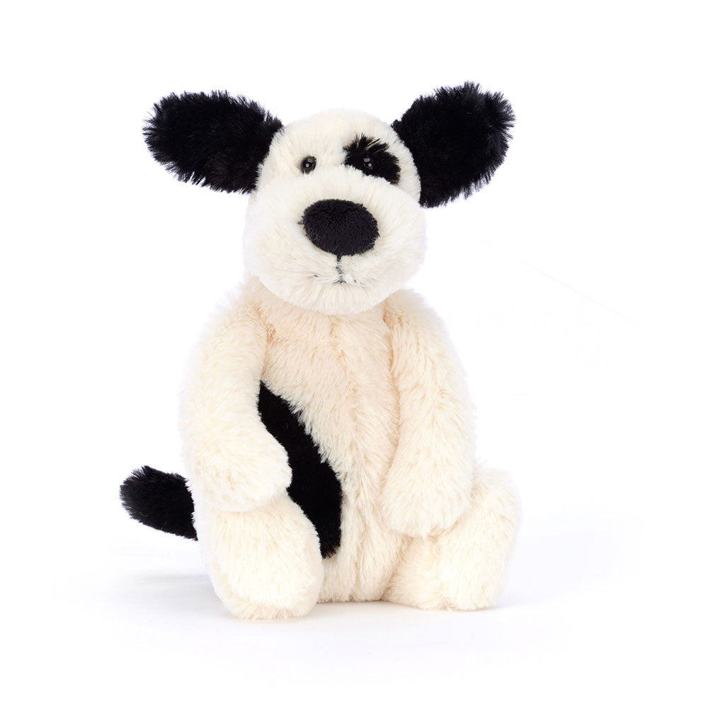Jellycat Bashful Rufferty Black & Cream Puppy Small