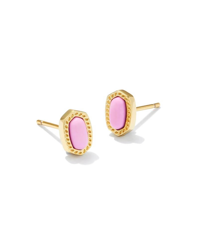 Kendra Scott Mini Ellie Gold Fuchsia Magnesite Stud Earrings