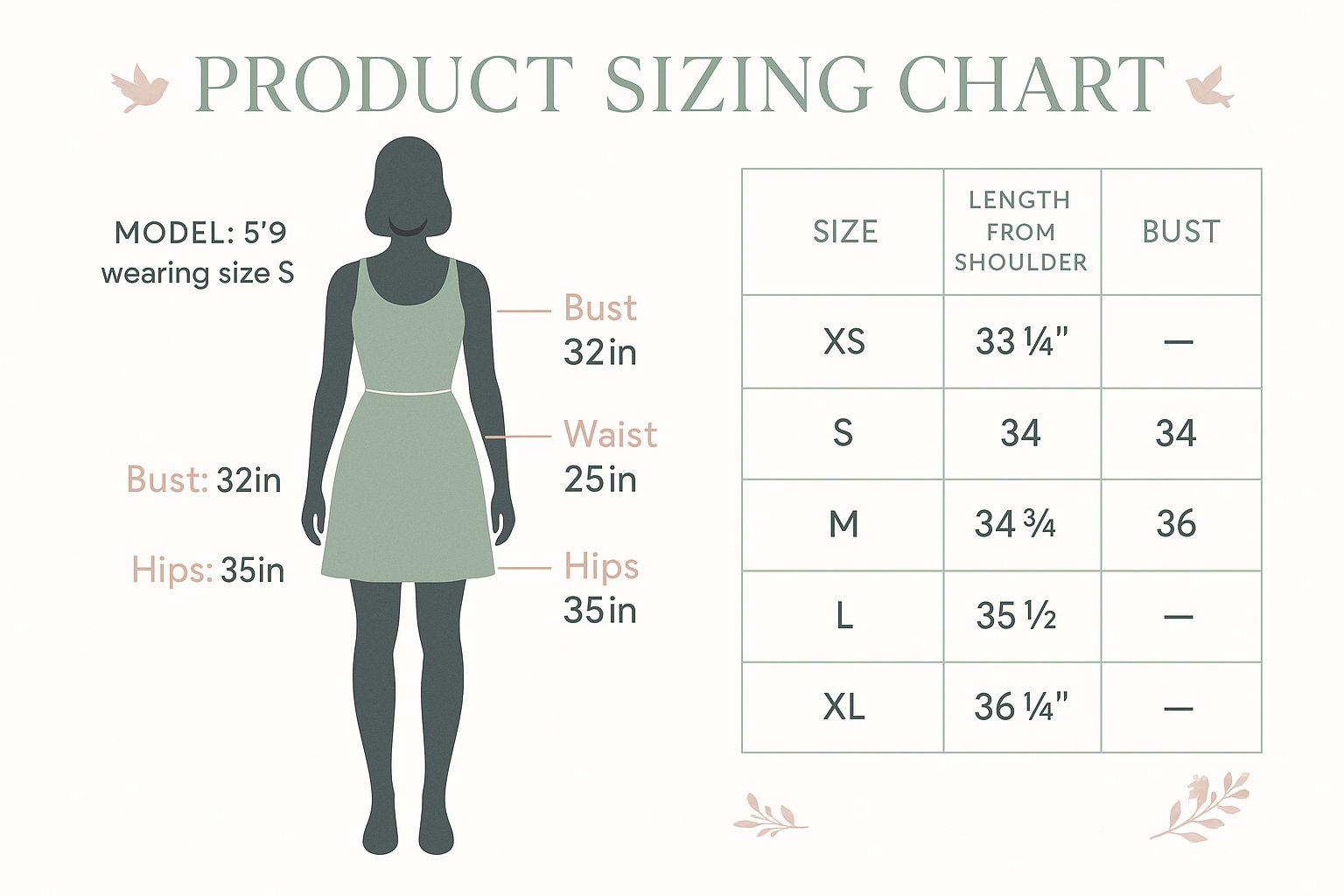 z supply size chart