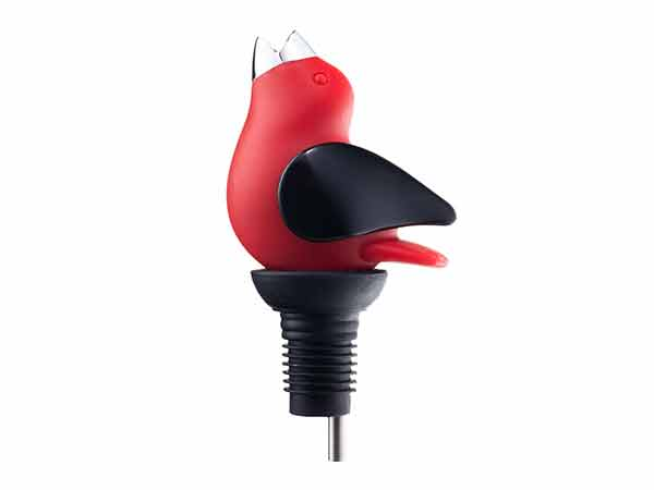 GurglePot ChirpyTop Wine Pourer - Red/Black