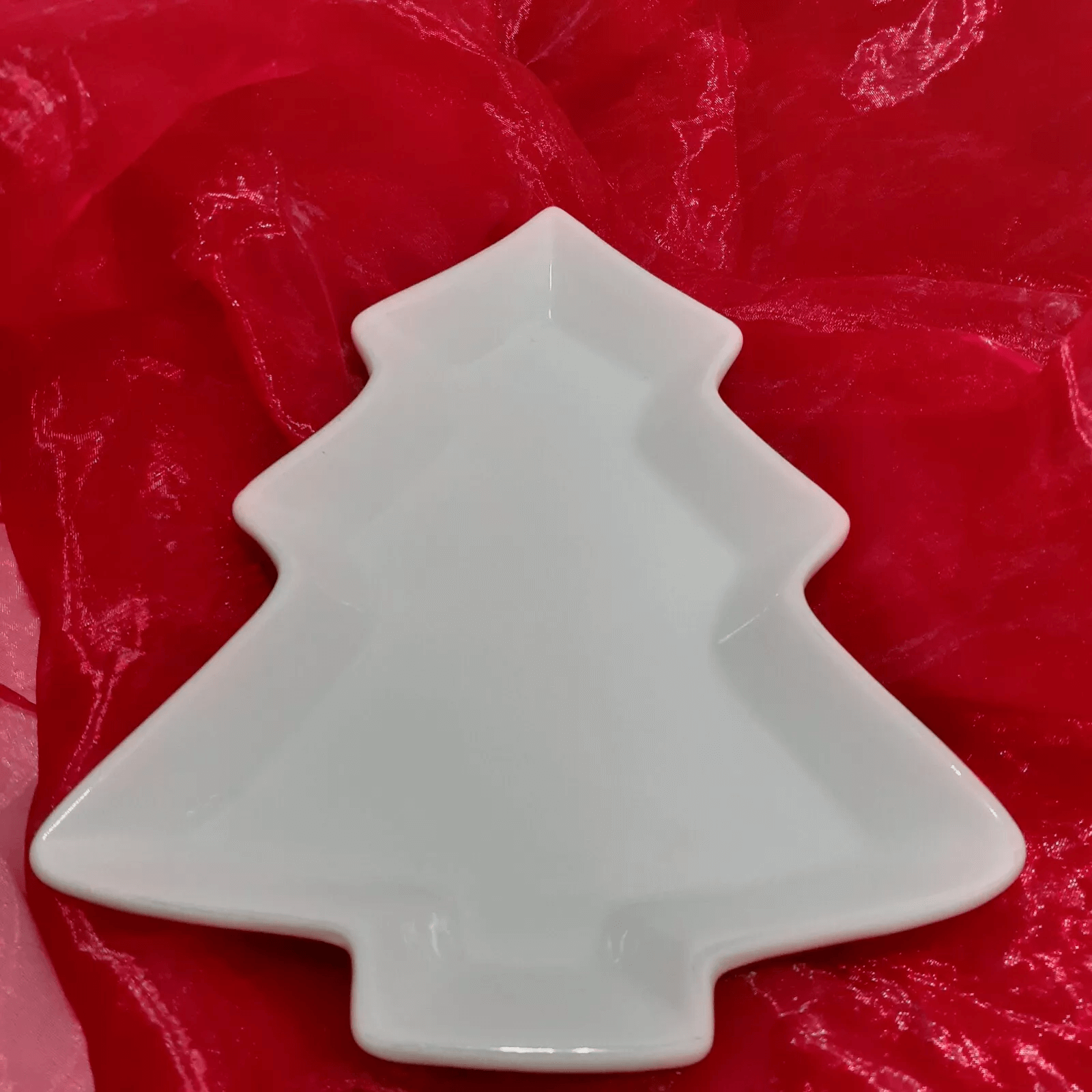 Tree Tidbit Dish White 8"