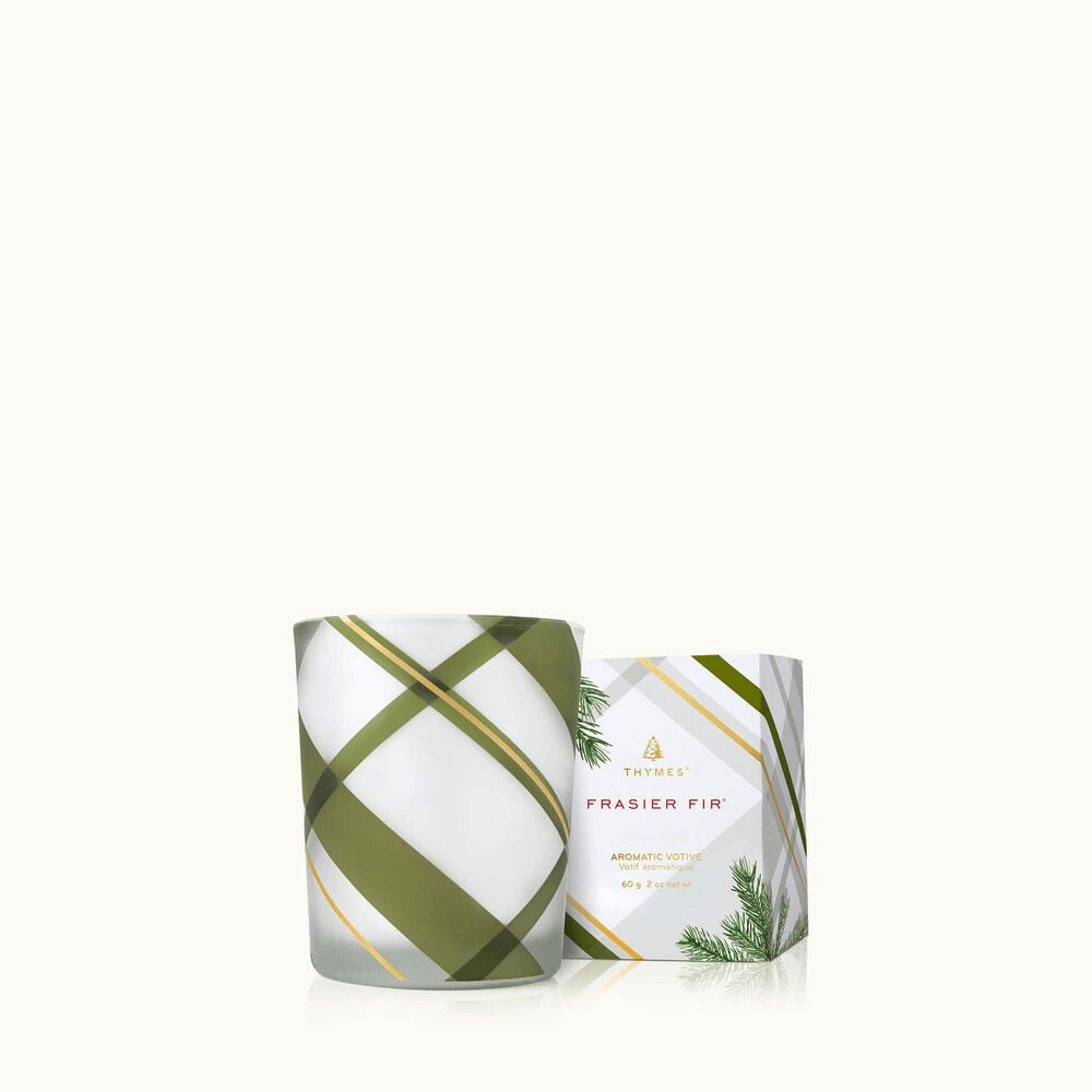 Frasier Fir Votive Frosted Plaid Candle