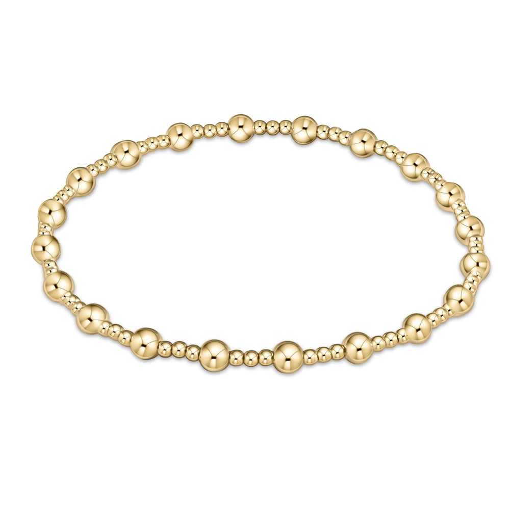 Bracelet Classic Sincerity Pattern Gold 4mm Bead