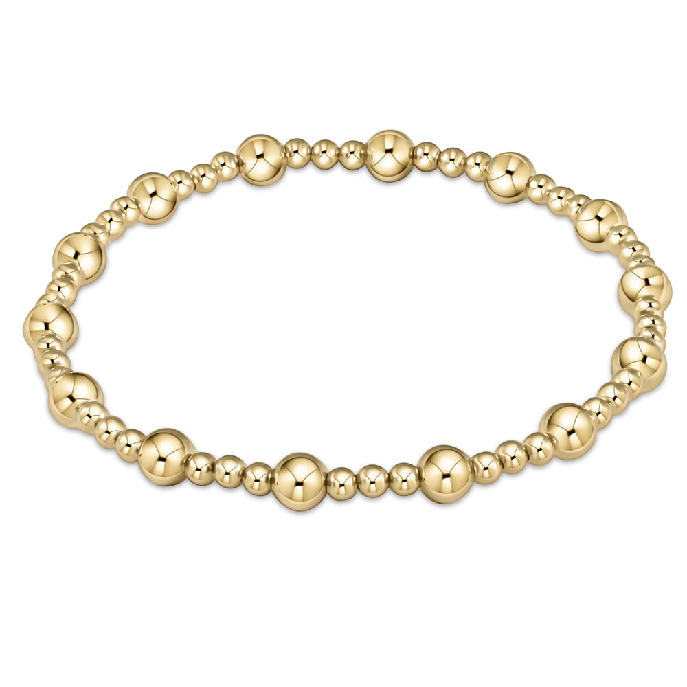 Bracelet Extended Classic Sincerity Pattern 5mm Gold Bead