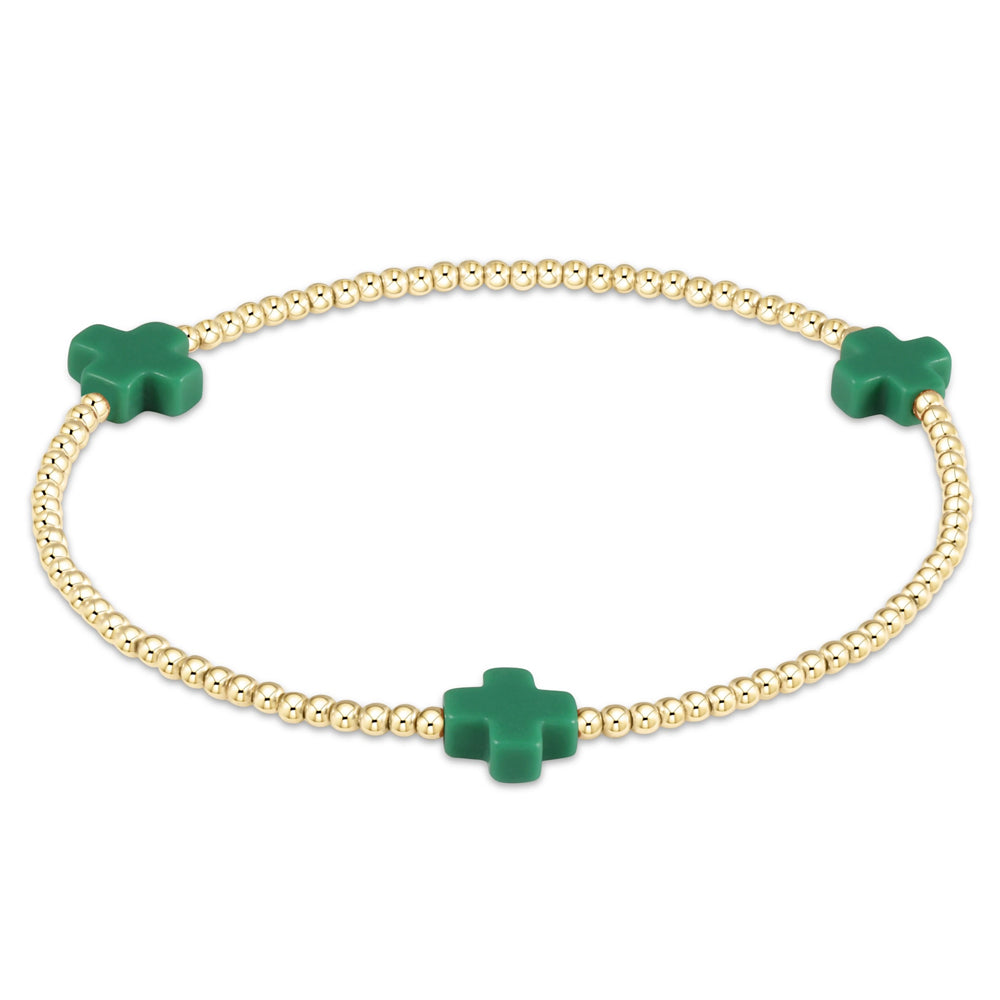 ENewton Emerald Signature Cross Gold Bracelet