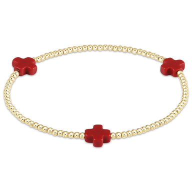 ENewton Red Signature Cross Gold Bracelet