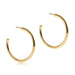 A pair of gold-colored post hoop smooth earrings with a gold-filled finish.