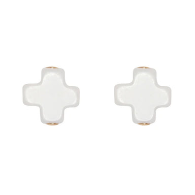 ENewton Off-White Signature Cross Earrings