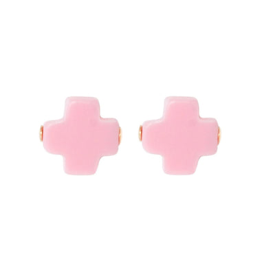 ENewton Pink Signature Cross Earrings