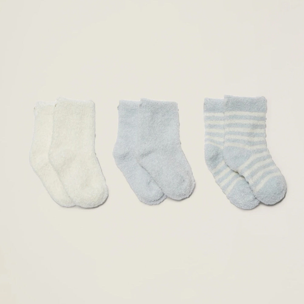 Cozychic Infant Socks 3-Pack Blue-Pearl By Barefoot Dreams