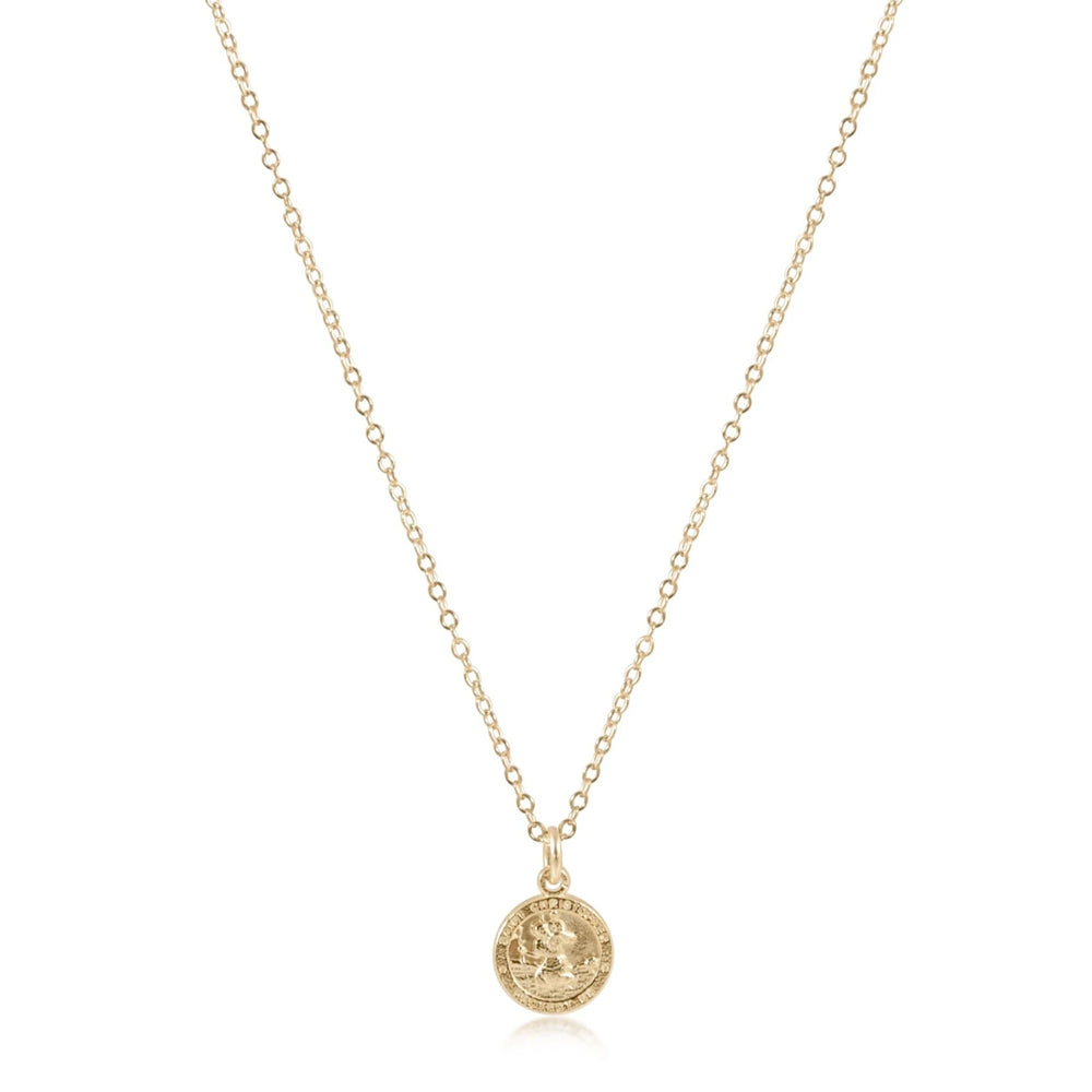 Gold Protection Disc 16'' Necklace