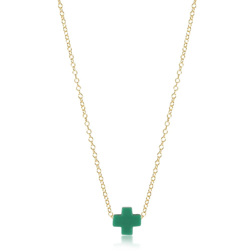 Signature Cross Emerald16" Necklace