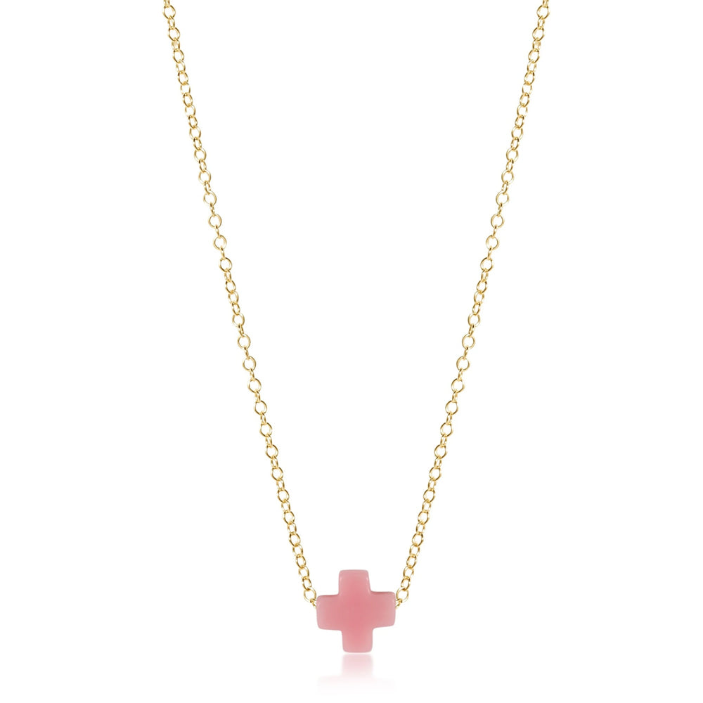 ENewton 16" Pink Gold Signature Cross Necklace