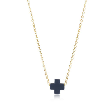 ENewton 16" Navy Signature Cross Necklace