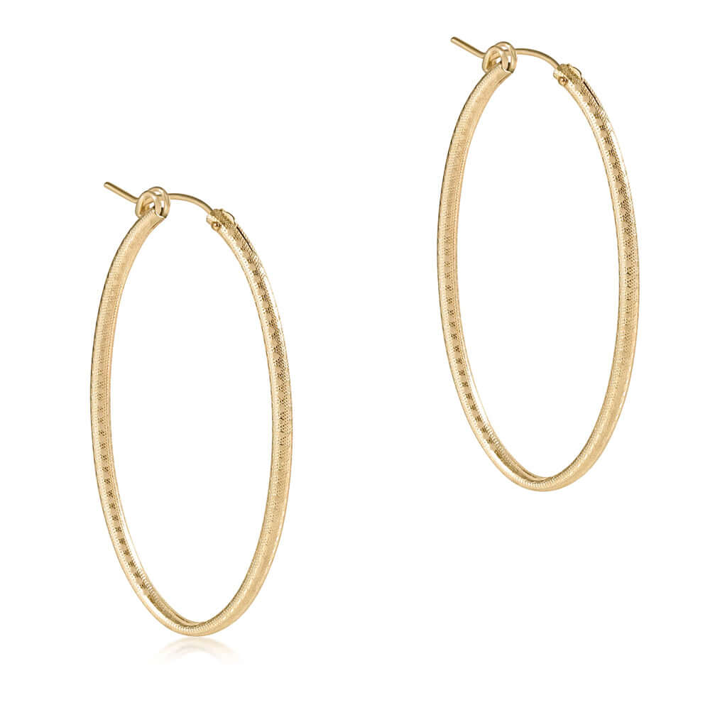 Oval Gold 2" Textured Hoop